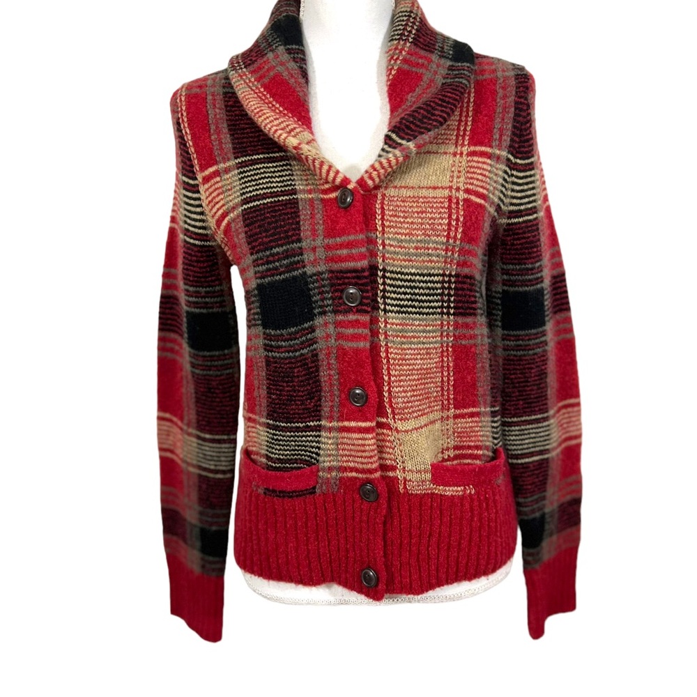 Ralph Lauren Denim & Supply Plaid Shawl Collar Cardigan Sweater - Picture 2 of 12